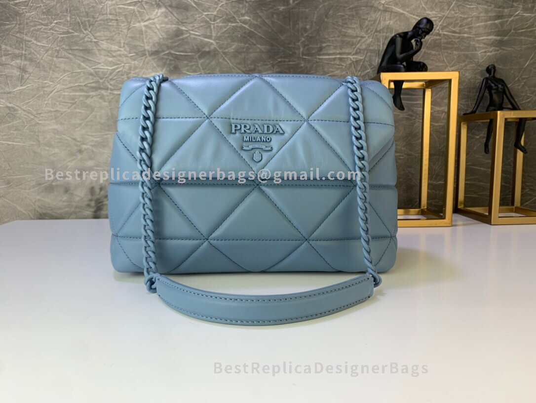 Prada Spectrum Nappa Medium Blue Leather Shoulder Bag 232